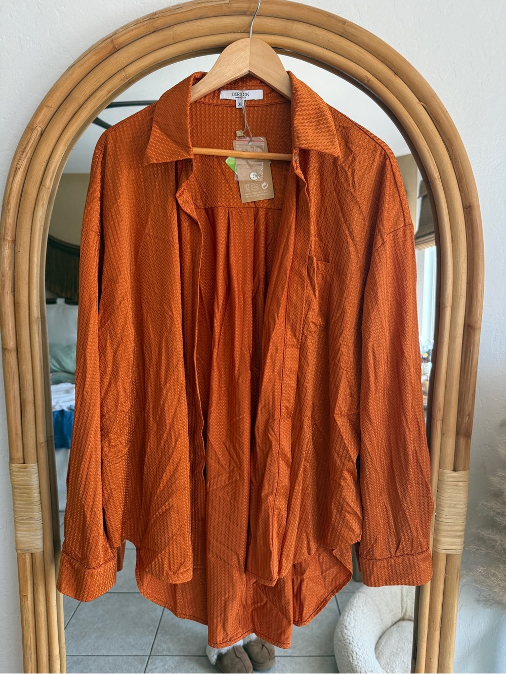 Women’s Orange Lightweight Swim Coverup with Collar